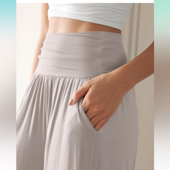 New ODODOS Women's Wide Leg Palazzo Lounge Pants with Pockets Light Weight Loose - Picture 4 of 12